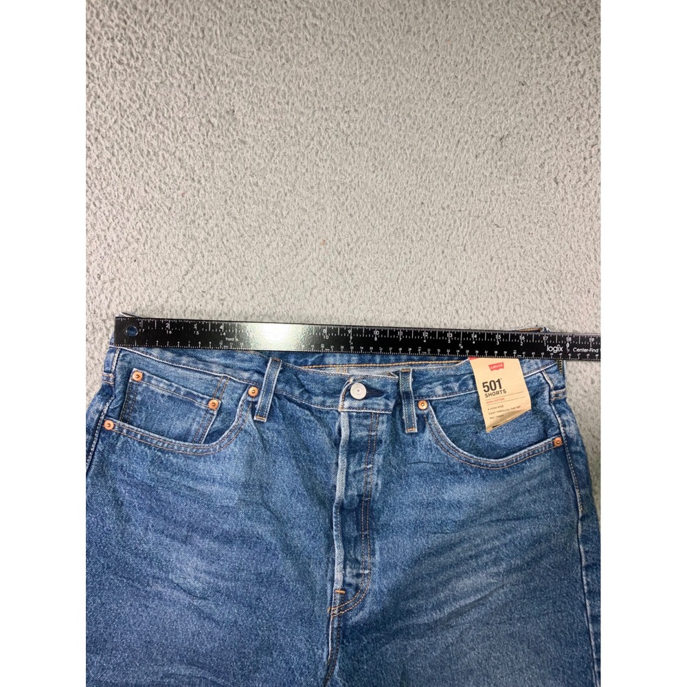 Levi's 501 Shorts Women 34 Blue High Rise Button Fly Jorts Medium Wash Timeless - Picture 11 of 16